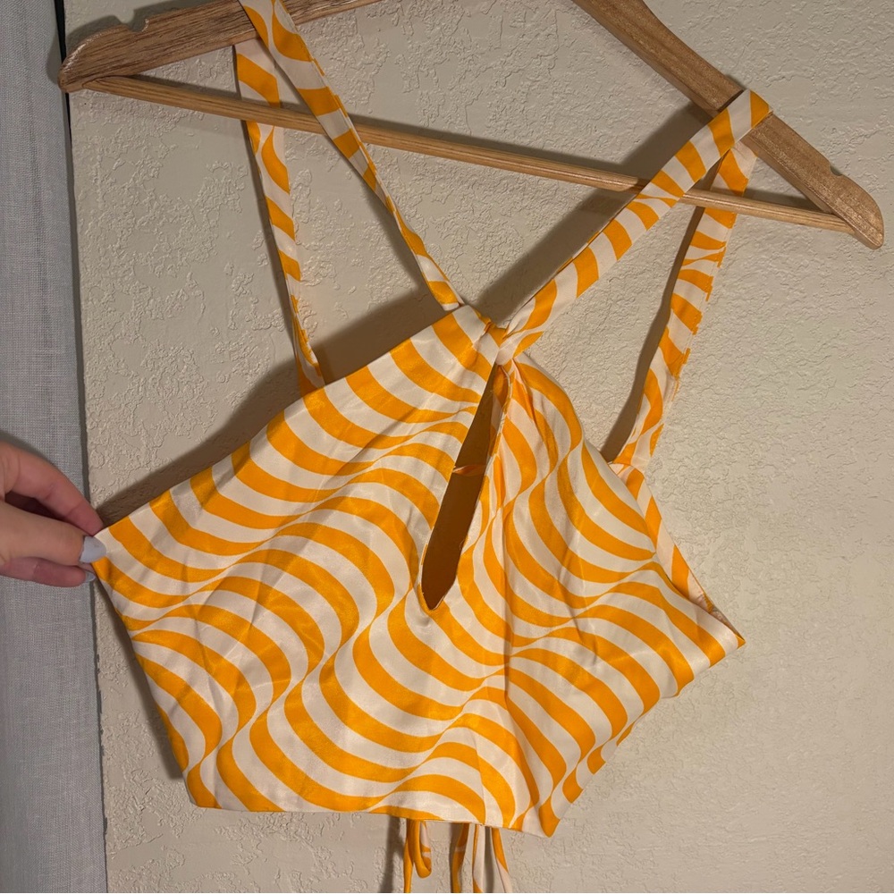 Zara Satin Halter Crop Top